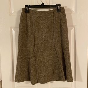Wool blend a-line skirt